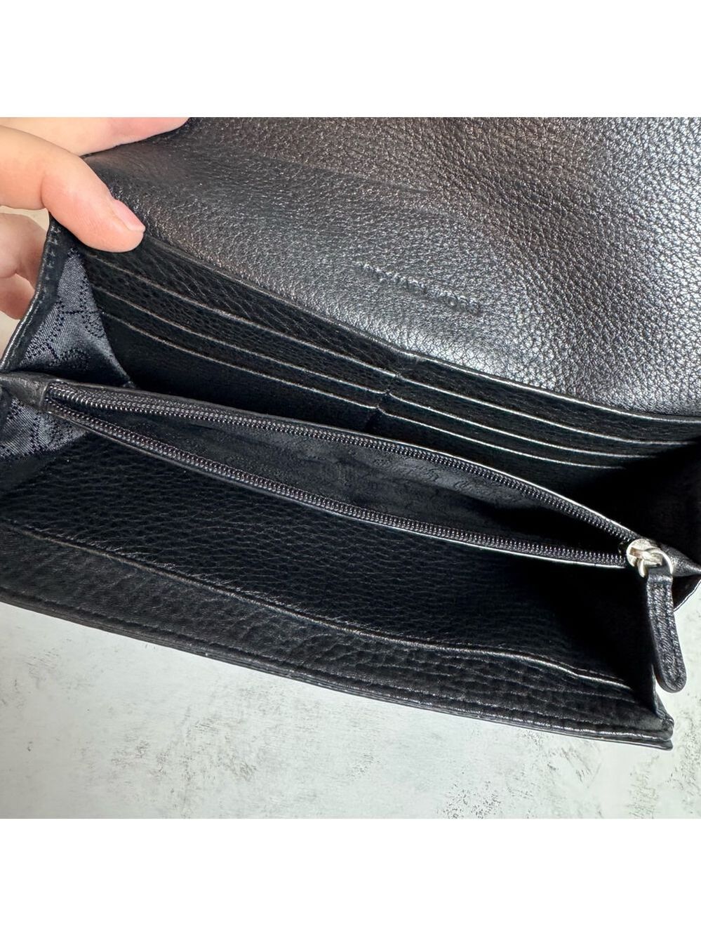 Women's Michael Kors Pebbled Leather Fulton Continental Flap Wallet Black - Picture 5 of 11